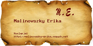 Malinovszky Erika névjegykártya