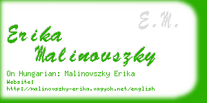 erika malinovszky business card